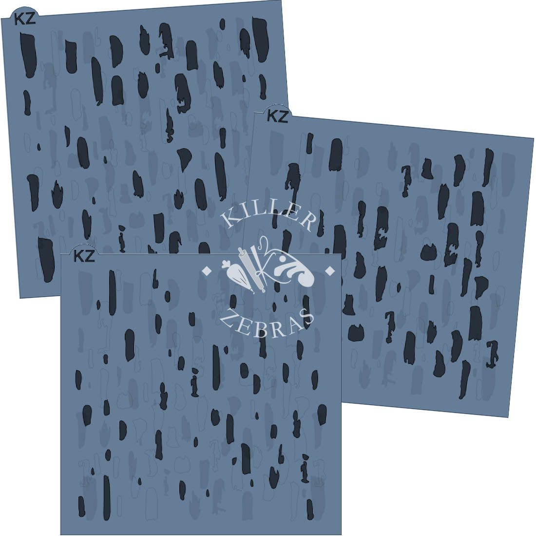 5.5 x 5.5 Stencil Brush Strokes 3 Part Stencil