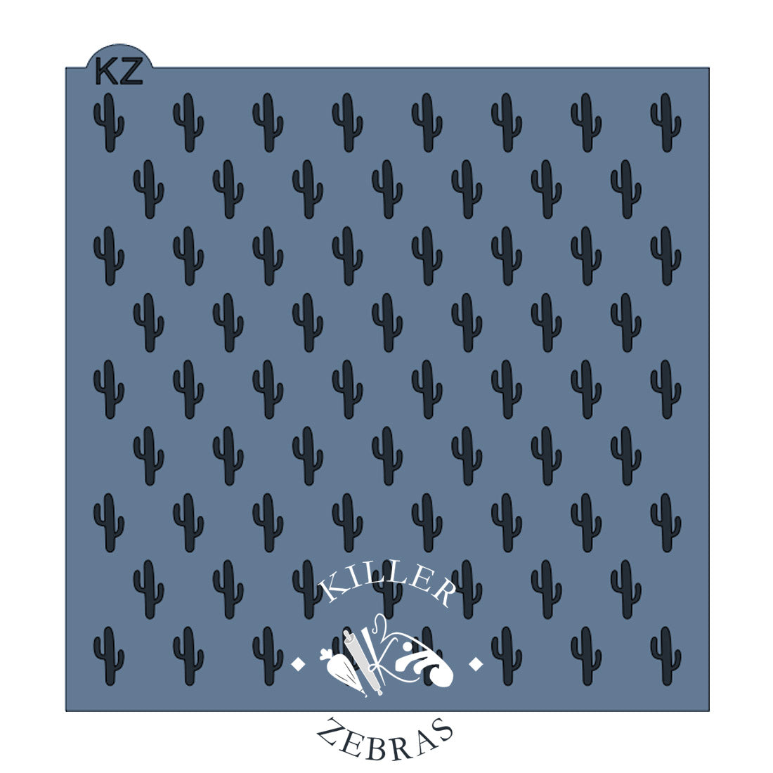 Large, square stencil with small cacti neatly filling the square.