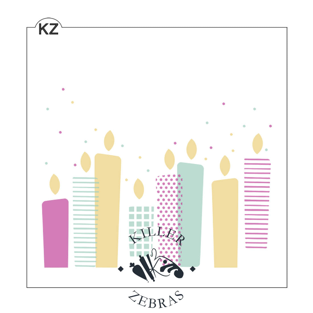 5.5 x 5.5 Stencil Candles 3 Part Stencil