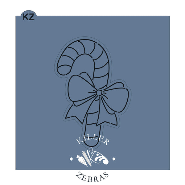 Candy Cane with Bow Cutter/Stencil Killer Zebras