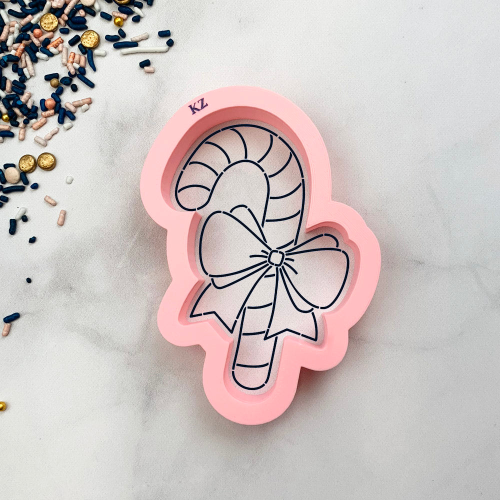 Candy Cane with Bow Cutter/Stencil Killer Zebras