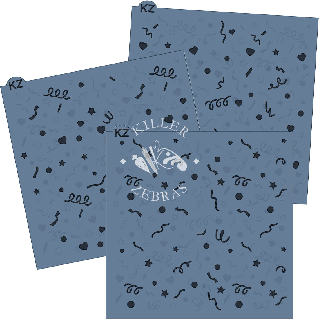 5.5 x 5.5 Stencil Celebrate 3 Part Stencil