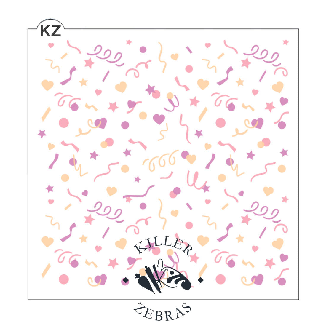 5.5 x 5.5 Stencil Celebrate 3 Part Stencil