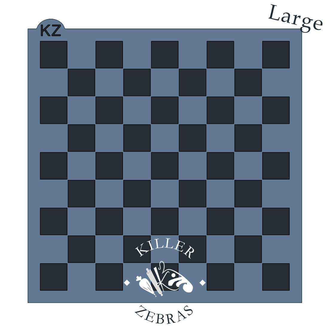Large, square stencil with checkerboard - size small.