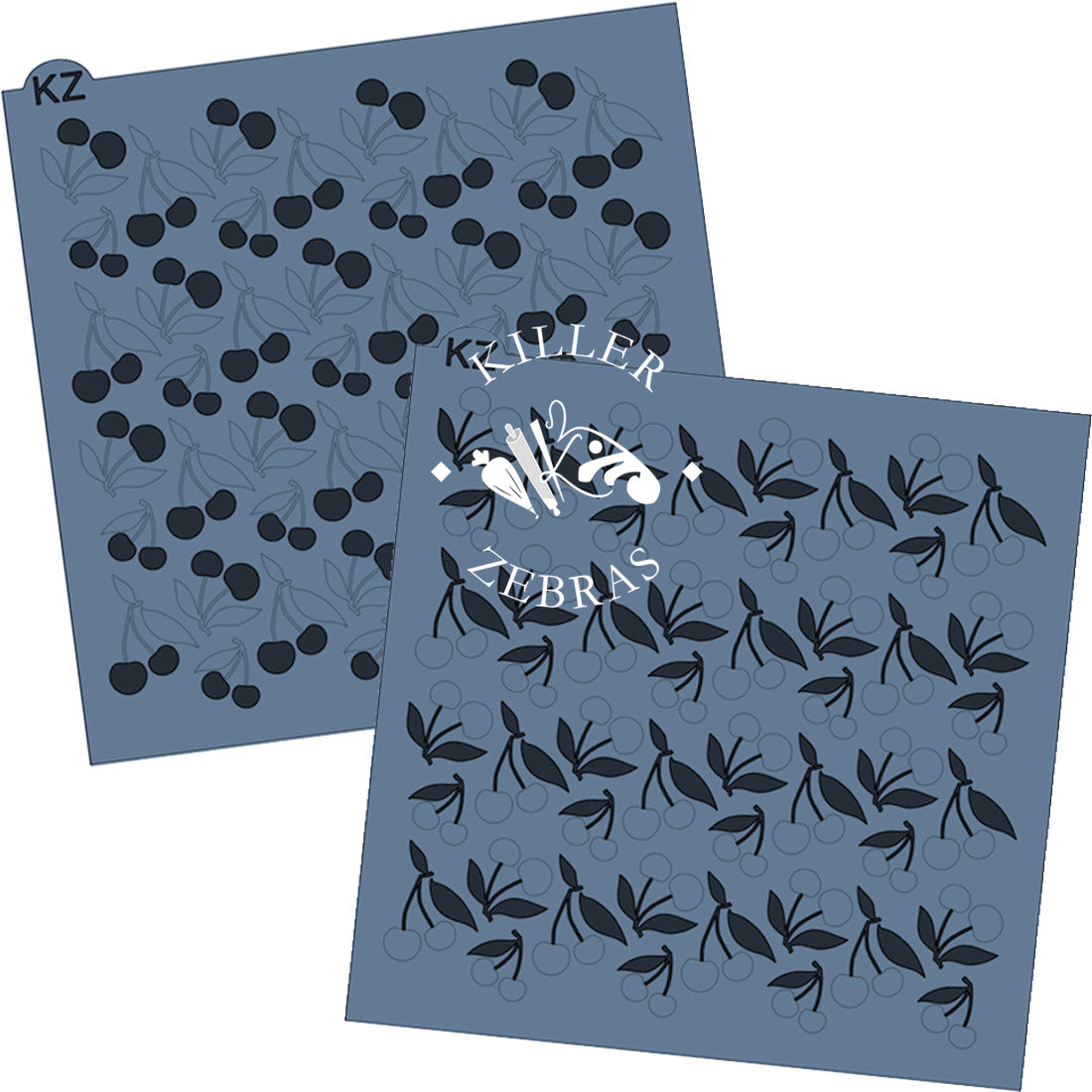 5.5 x 5.5 Stencil Cherries 2 Part Stencil