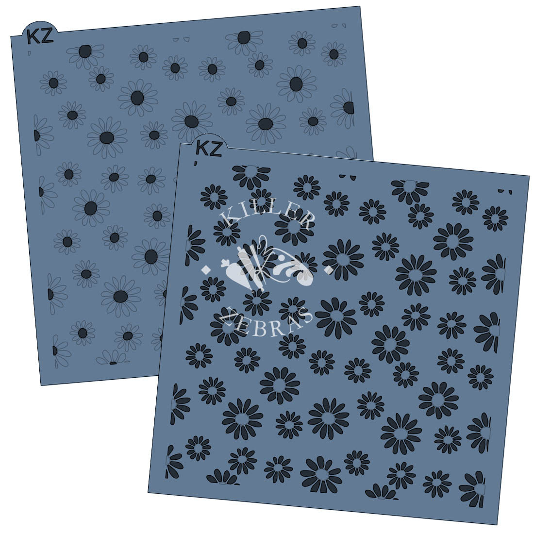 5.5 x 5.5 Stencil Daisies 2 Part Stencil