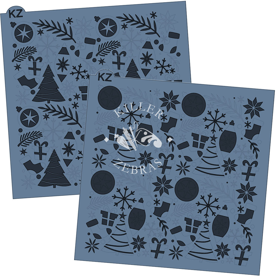 5.5 x 5.5 Stencil Deck the Halls 2 Part Stencil