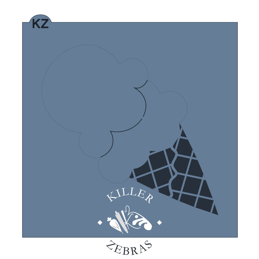 Cookie Cutters Double Scoop Ice Cream Cone Cutter/Stencil