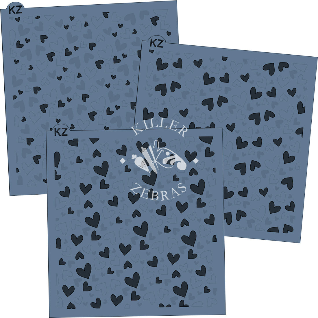 5.5 x 5.5 Stencil Falling in Love 3 Part Stencil