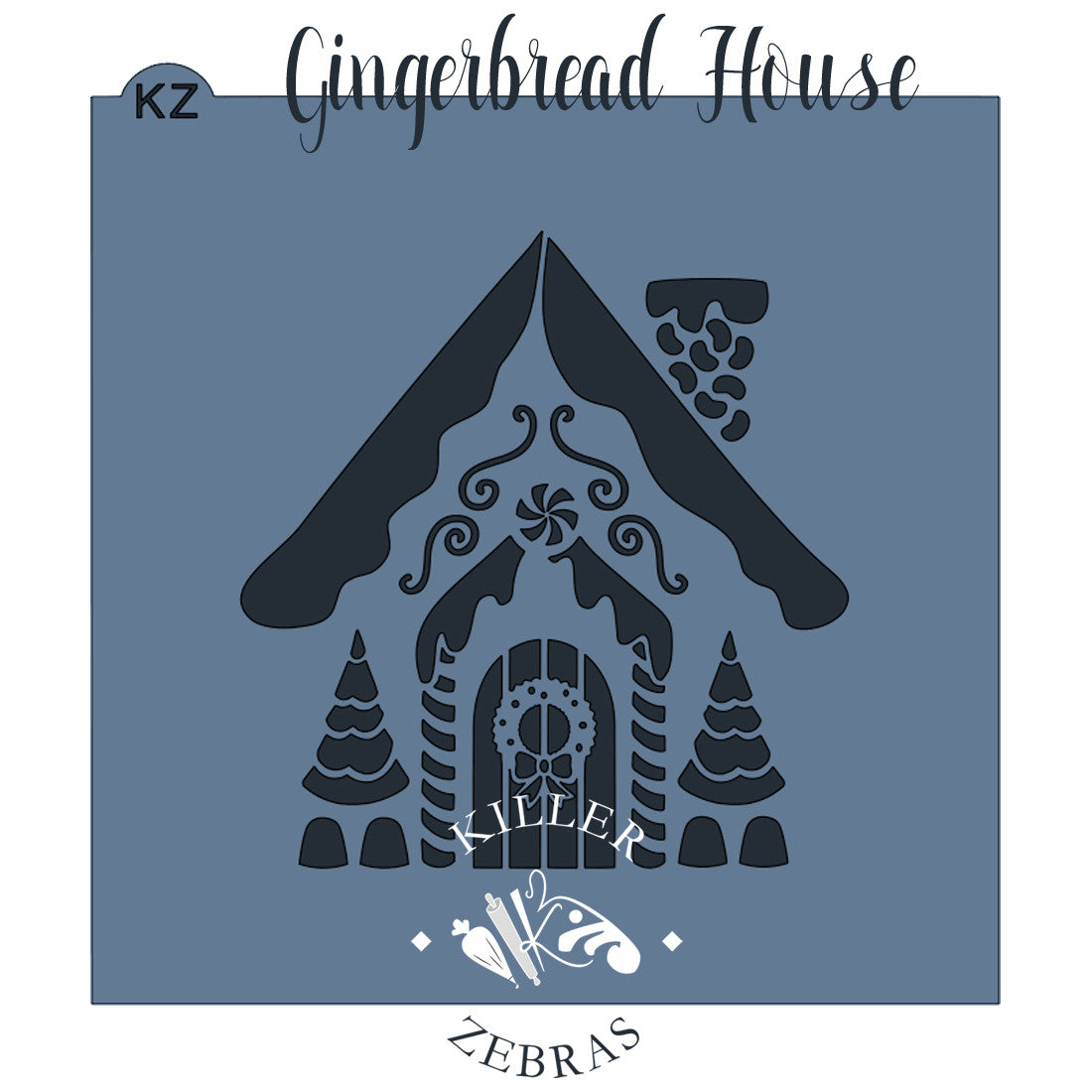 5.5 x 5.5 Stencil Cottage House Stencils Gingerbread House