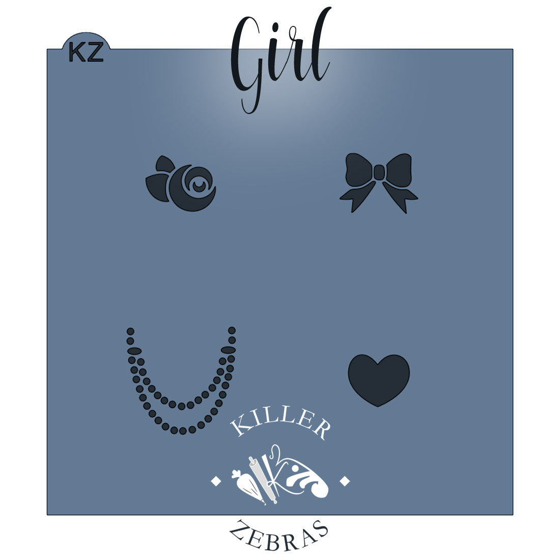 5.5 x 5.5 Stencil Onesie Embellishments Stencil Girl