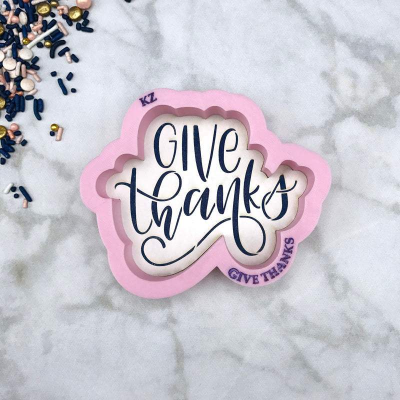 Give Thanks Hand Lettered (Style 1)