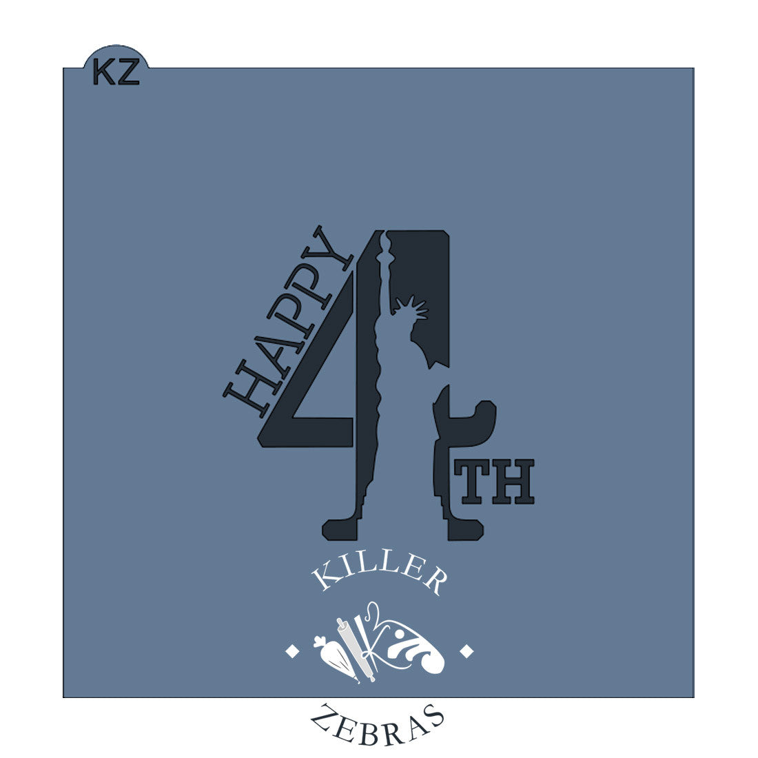 5.5 x 5.5 Stencil Happy 4th Stencil