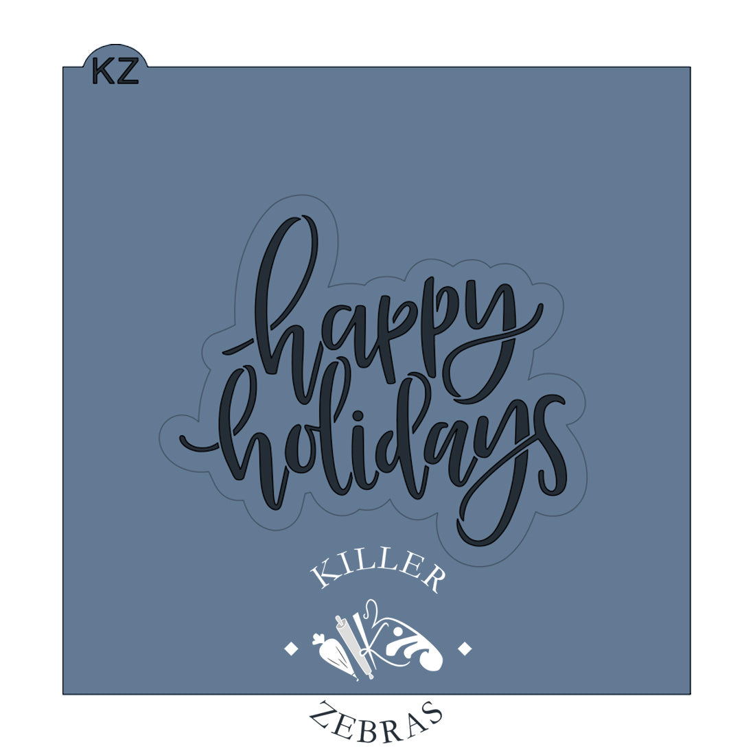 Cookie Cutters Happy Holidays Hand Lettered