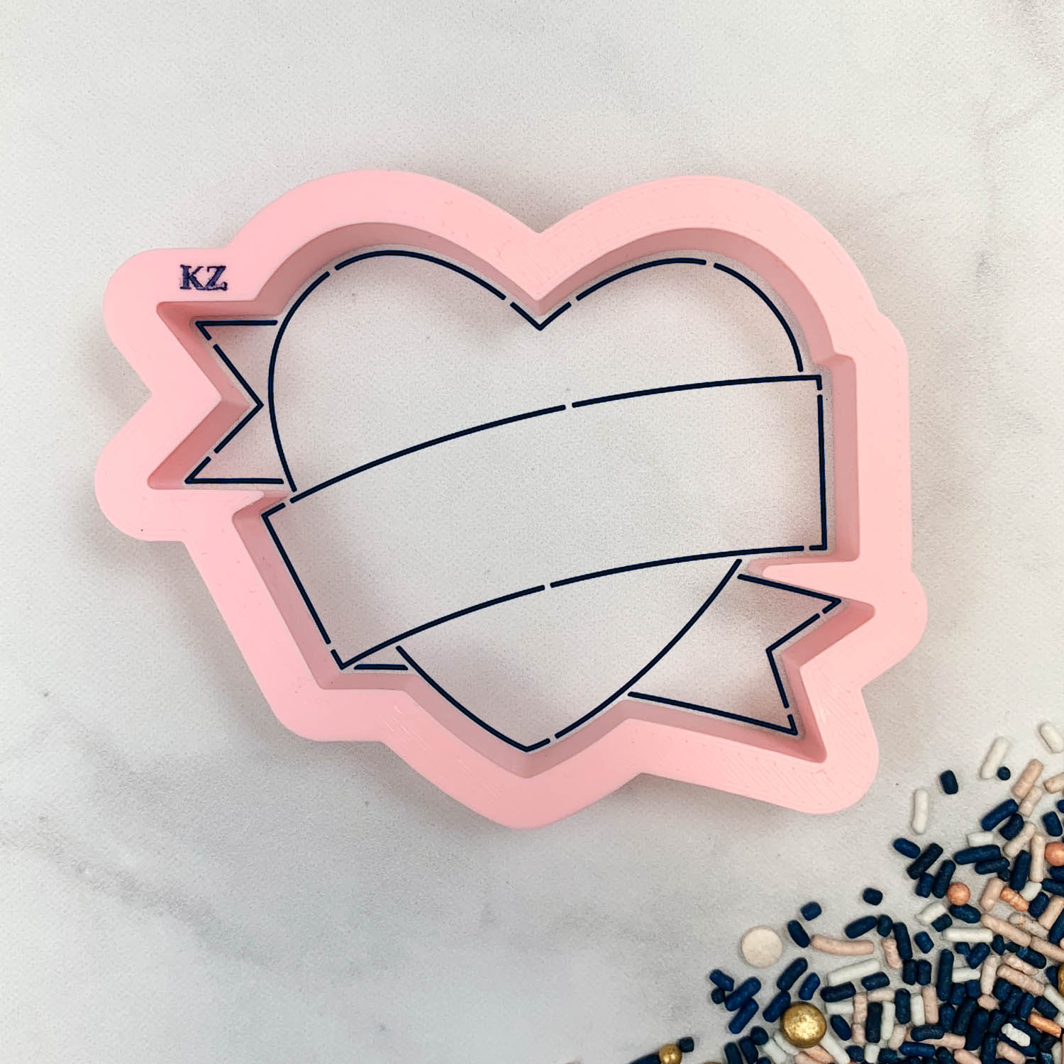 Heart Banner Cookie Cutter & Stencil Set | Cookie Decorating Set