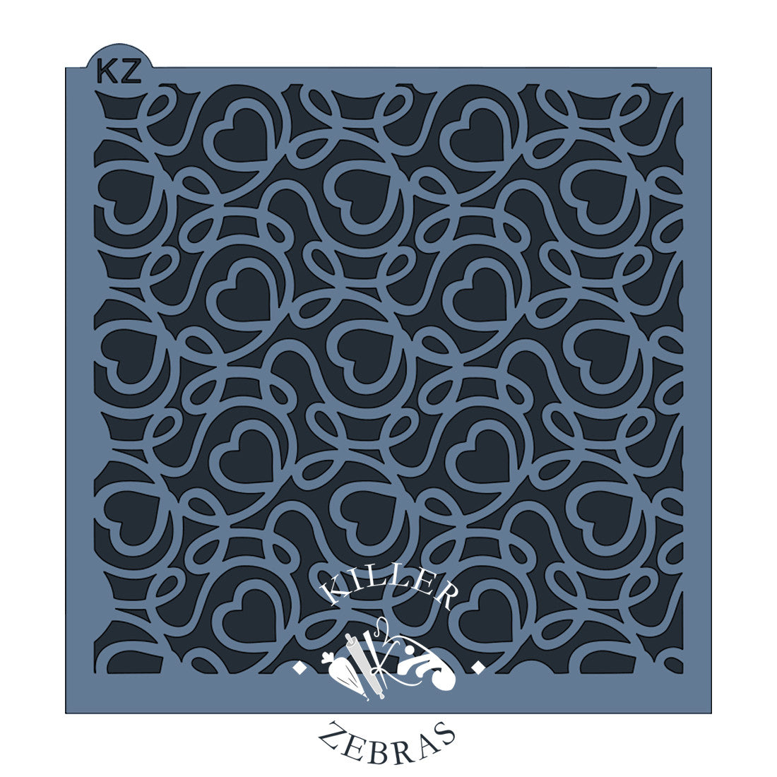 5.5 x 5.5 Stencil Tangled Hearts Stencil