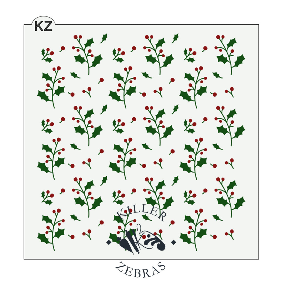 5.5 x 5.5 Stencil Holly Berry – Layered Cookie Stencil
