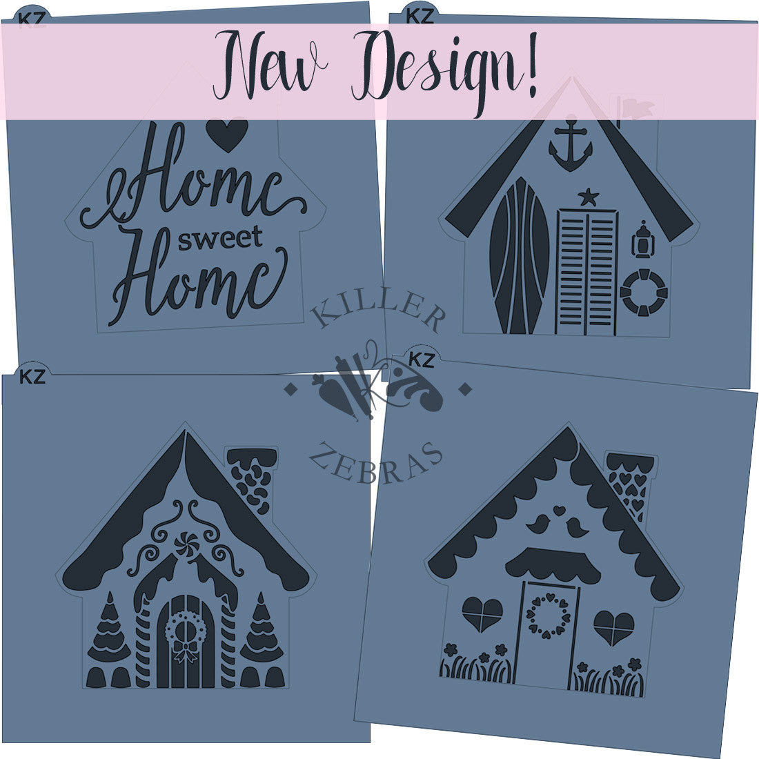 5.5 x 5.5 Stencil Cottage House Stencils All 4