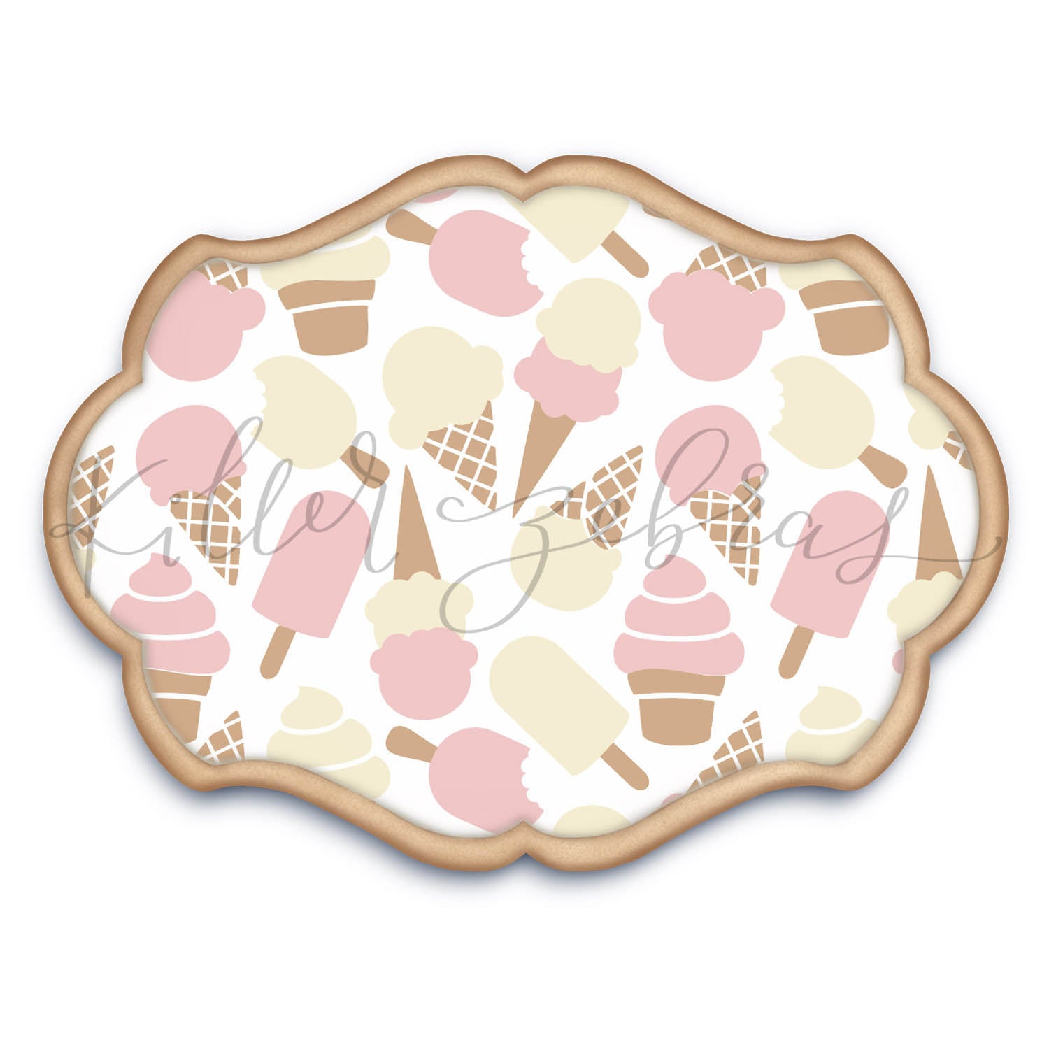 5.5 x 5.5 Stencil Ice Cream 3 Part Stencil