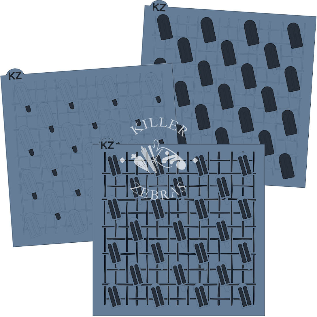 5.5 x 5.5 Stencil Ice Pops – Layered Cookie Stencil