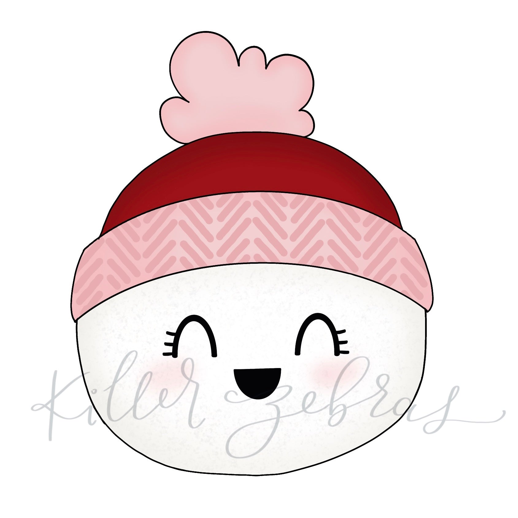 Snowball with Snow Hat Cutter/Stencil