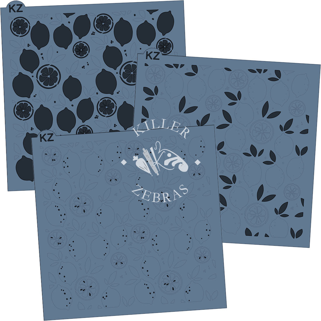 5.5 x 5.5 Stencil Lemon Squeeze 3 Part Stencil