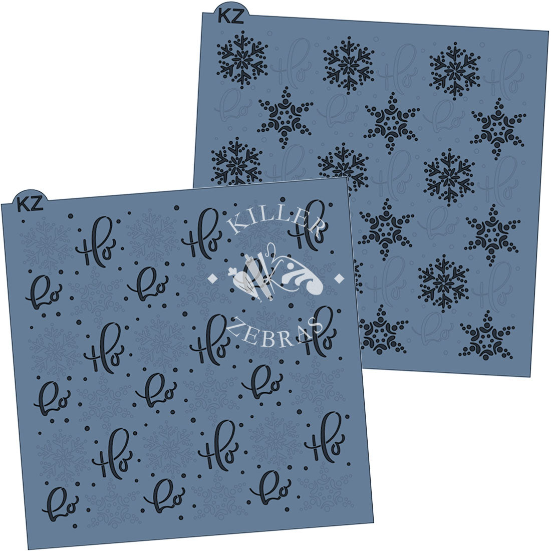 5.5 x 5.5 Stencil Merry Snowflakes 2 Part Stencil