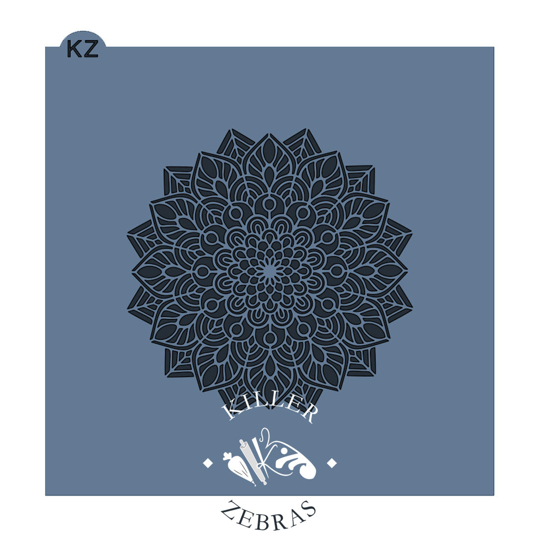 5.5 x 5.5 Stencil Peacock Lace Stencil Large