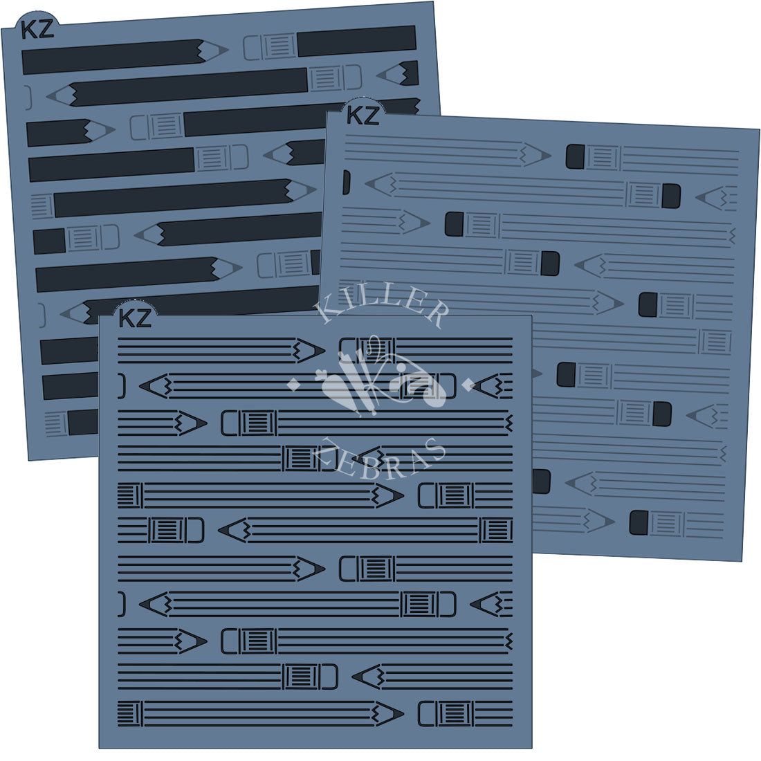 5.5 x 5.5 Stencil Pencils 3 Part Stencil