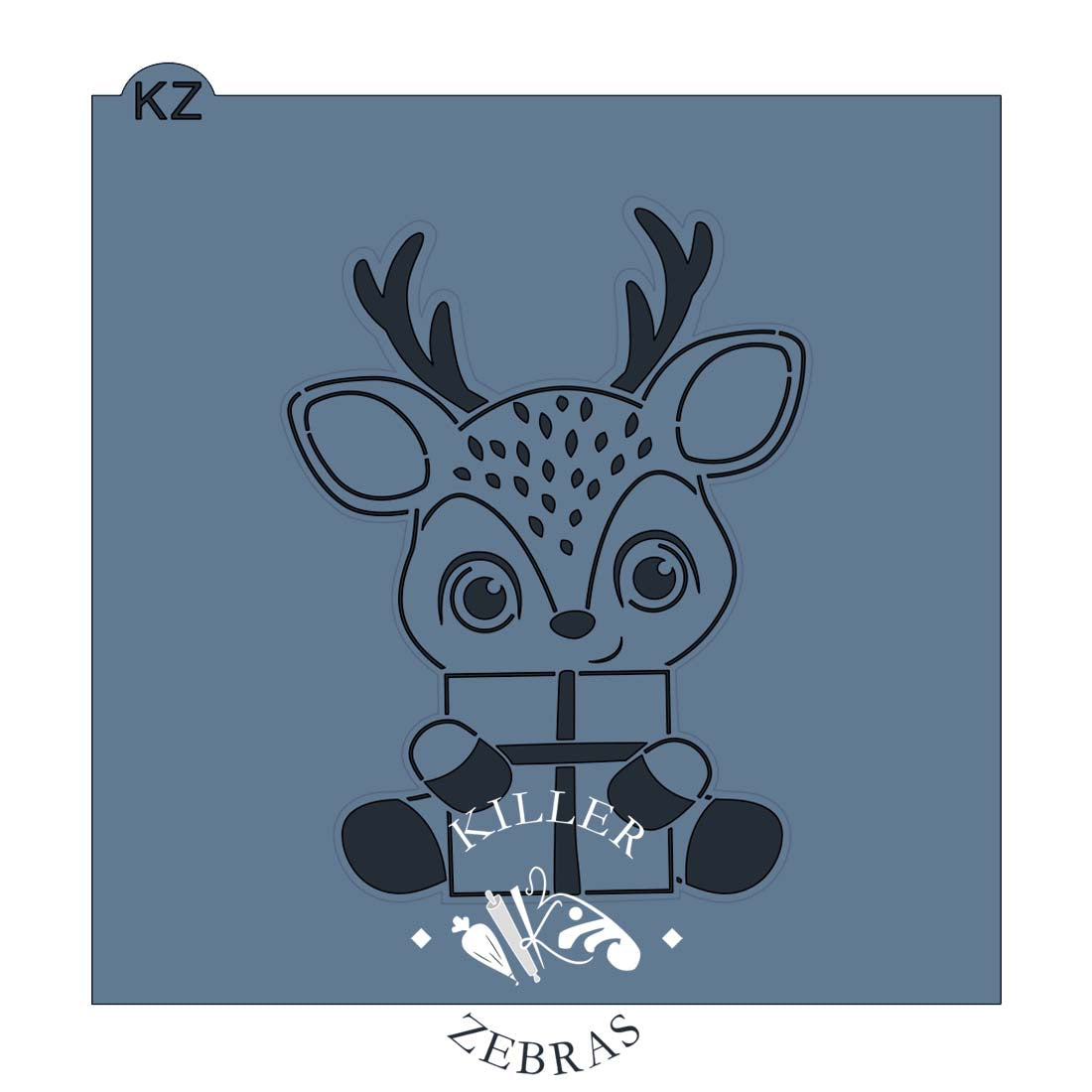 Cookie Cutters Reindeer with Present Cutter/Stencil