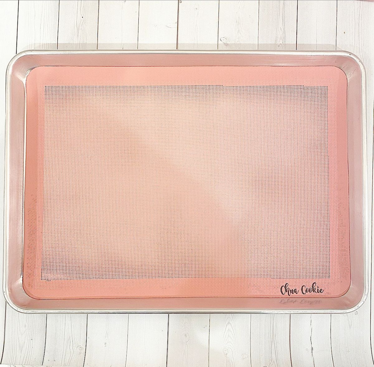 Pink Perforated Silicone Baking Mat Half-Sheet Killer Zebras