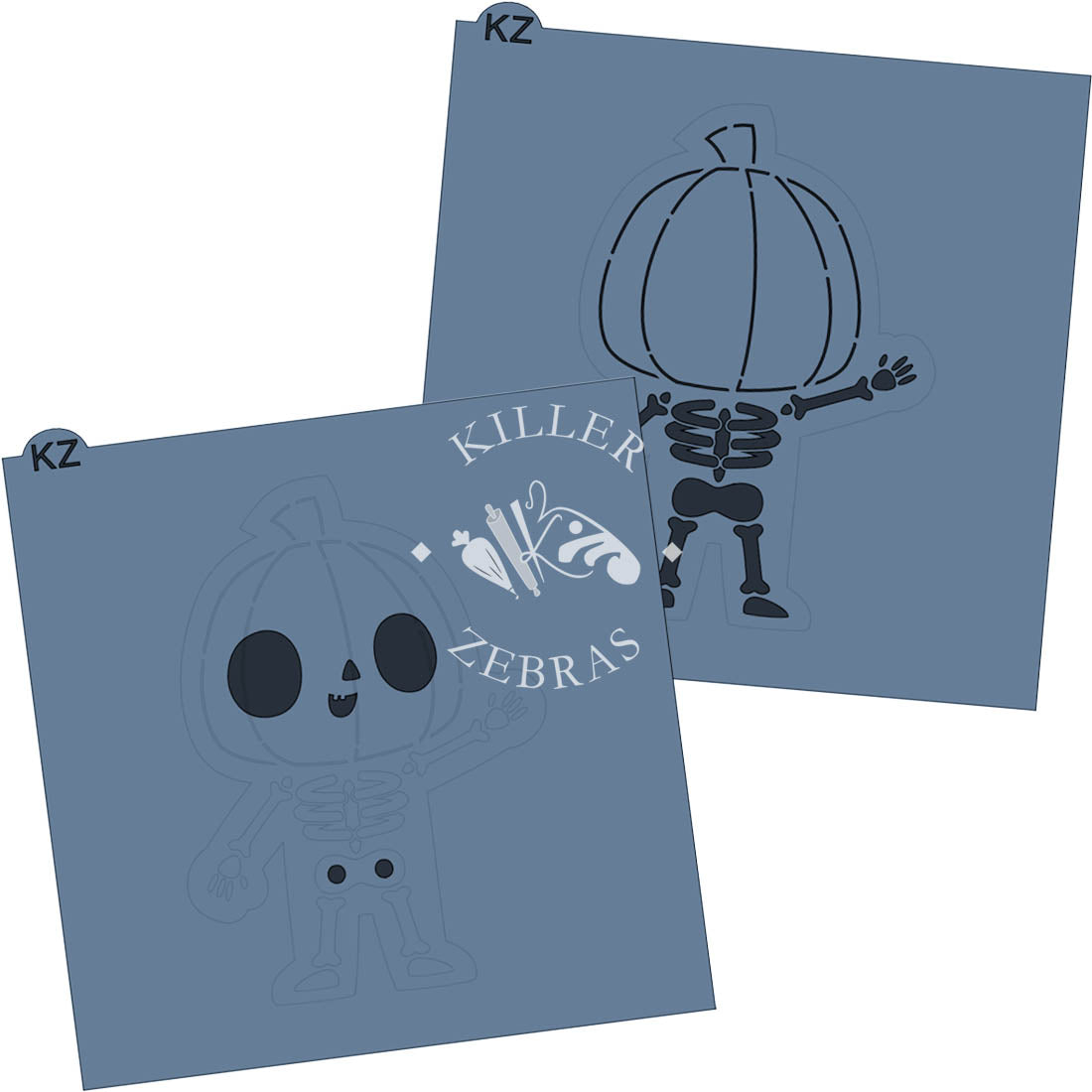 Cookie Cutters Skeleton with Pumpkin Head Cutter/Stencil