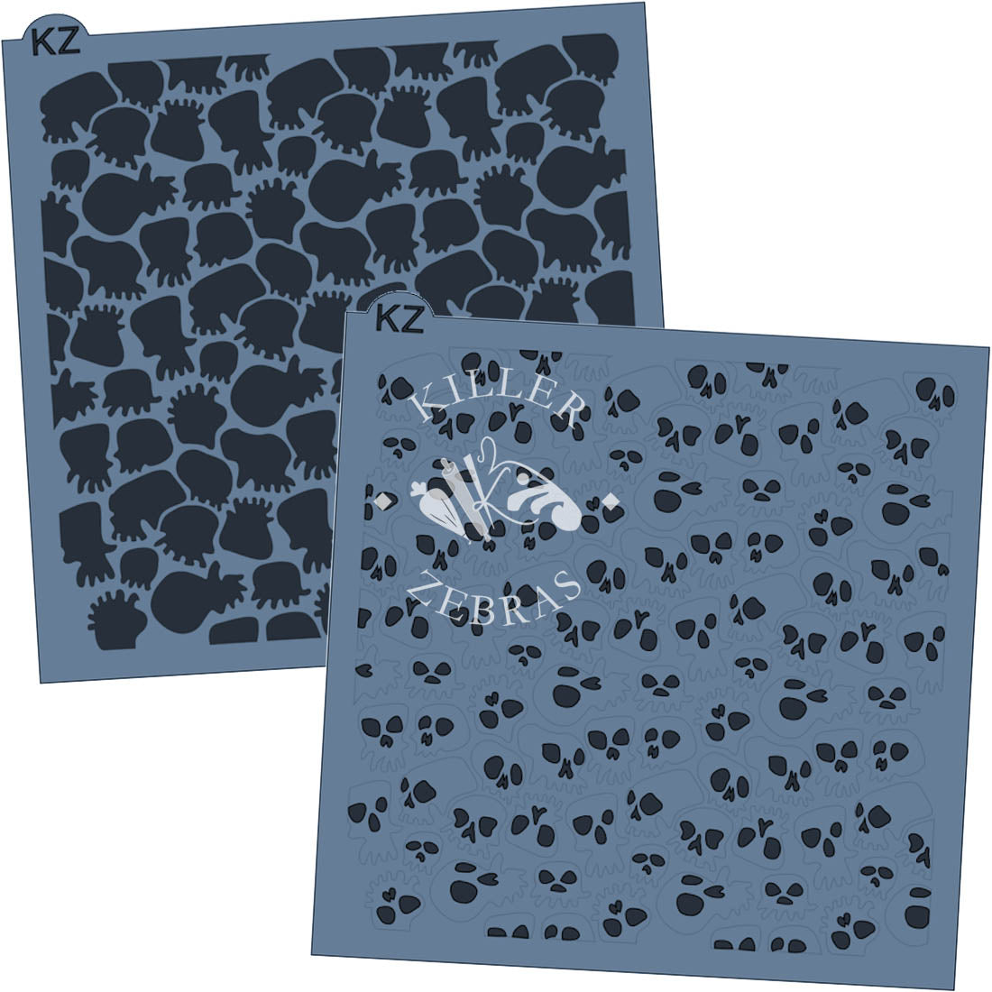 5.5 x 5.5 Stencil Skulls 2 Part Stencil