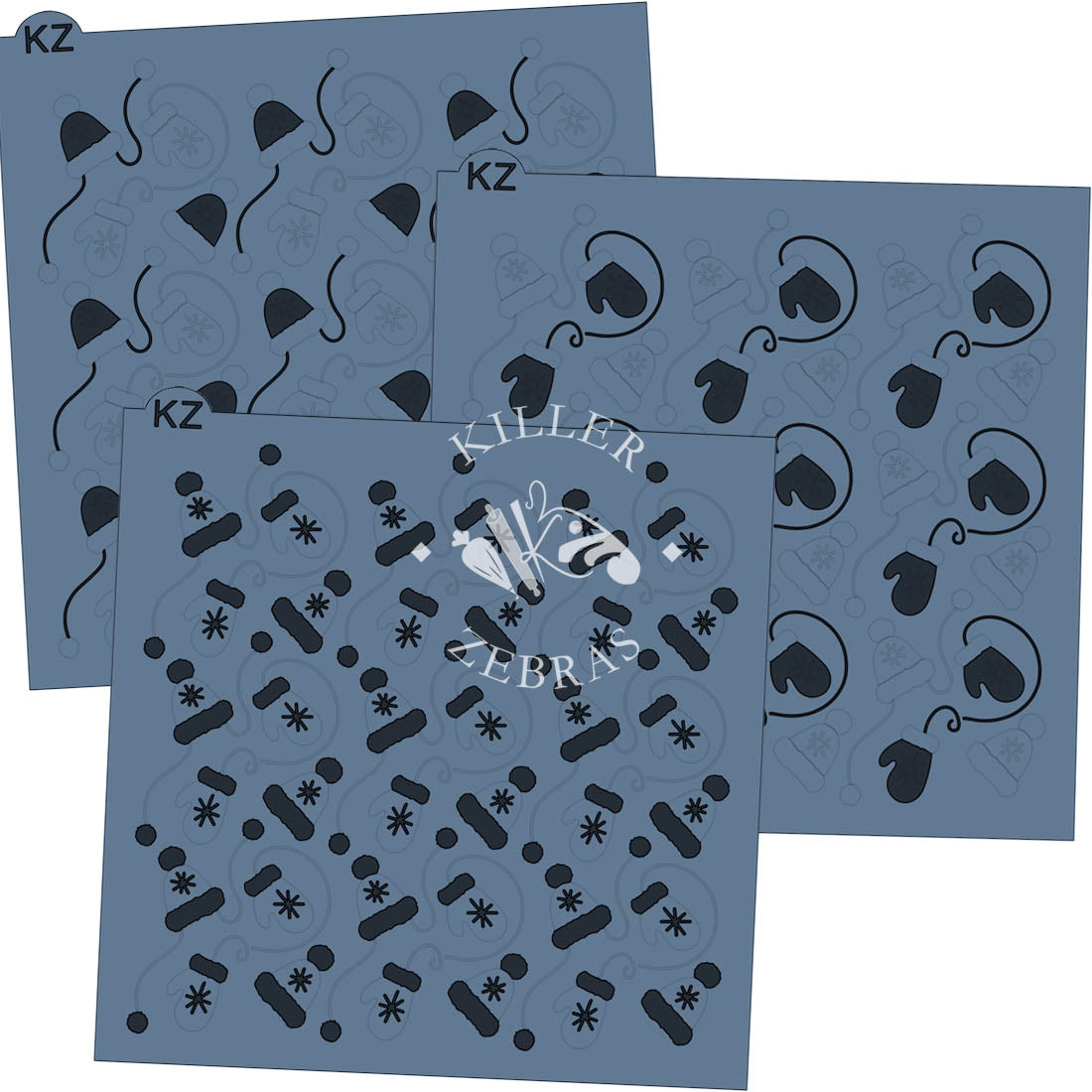 5.5 x 5.5 Stencil Snowbird 3 Part Stencil