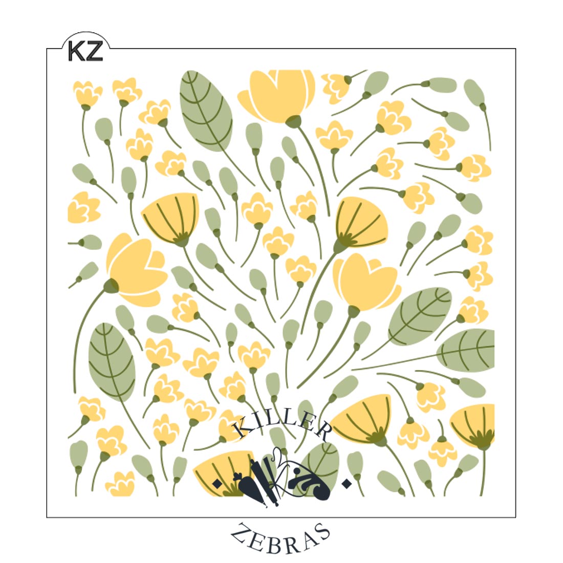 5.5 x 5.5 Stencil Spring Fling 3 Part Stencil