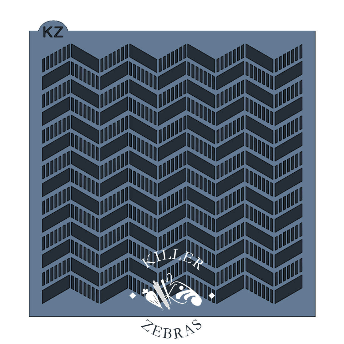 5.5 x 5.5 Stencil Striped Herringbone Stencil