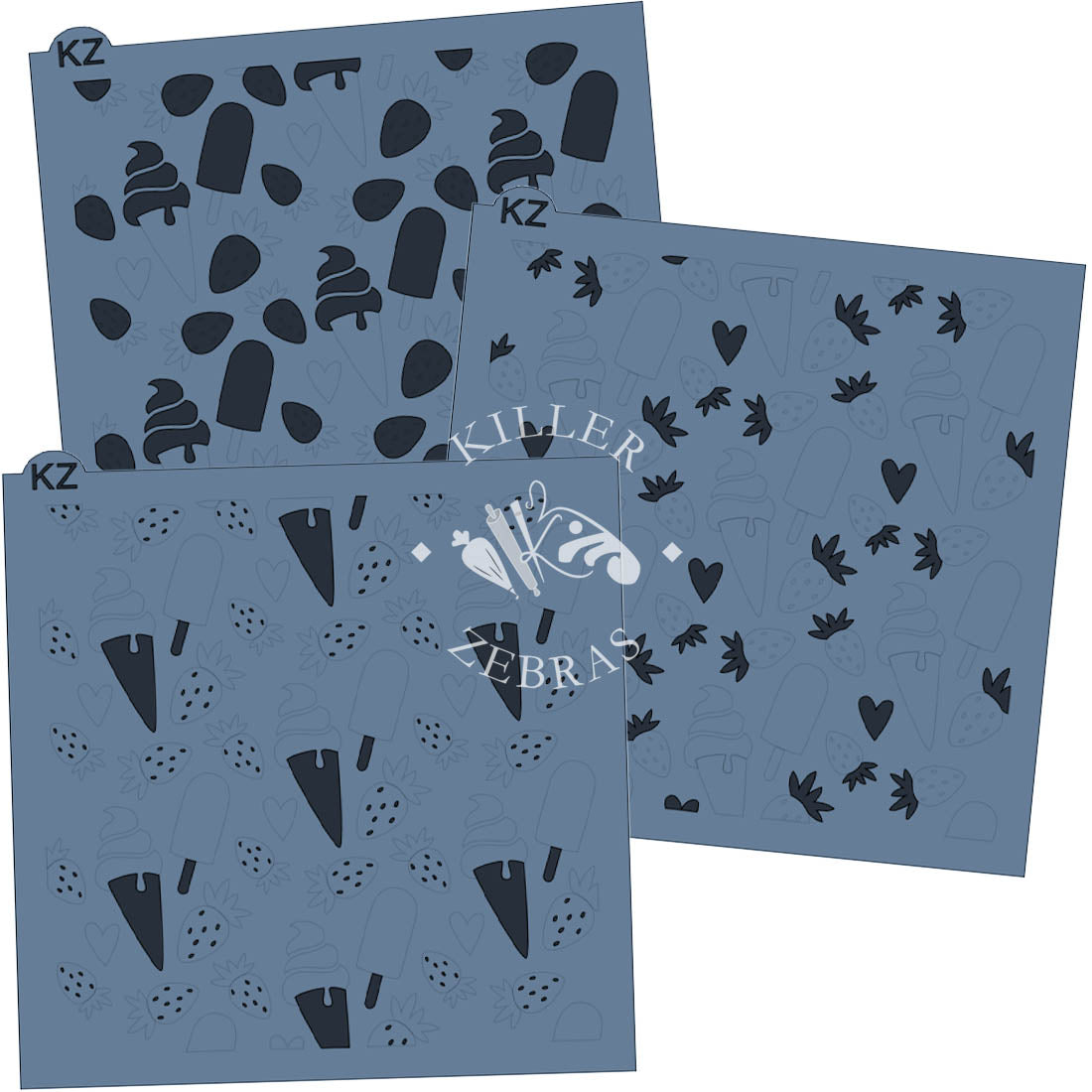 5.5 x 5.5 Stencil Sweet Summertime 3 Part Stencil