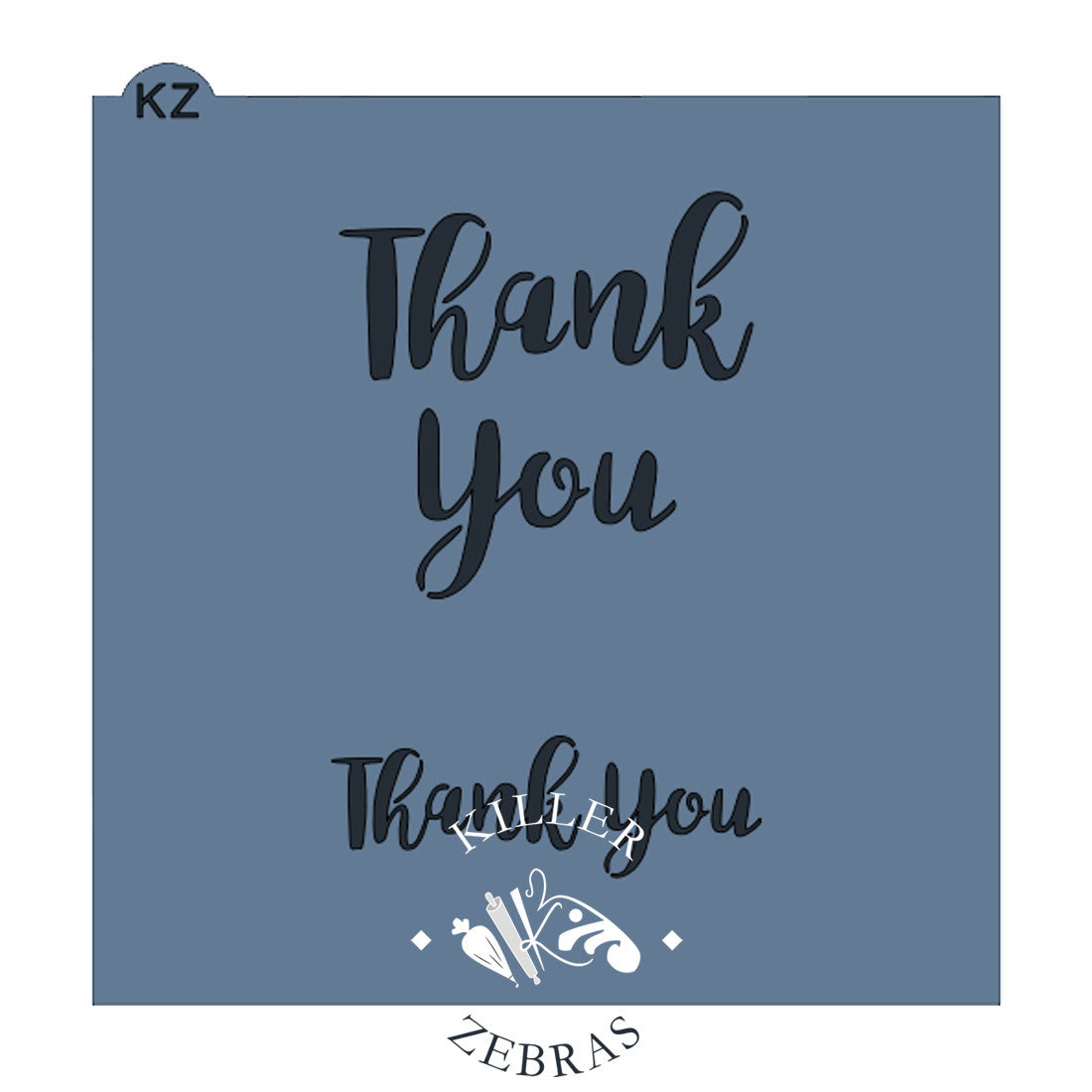 5.5 x 5.5 Stencil Thank You (Style 2) Stencil