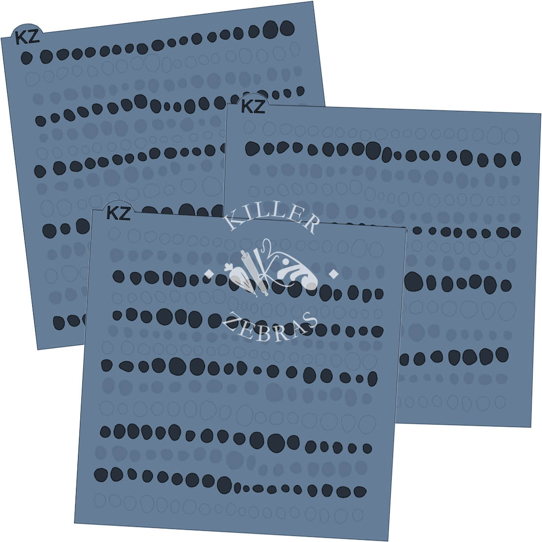 5.5 x 5.5 Stencil Tie Dye Dots 3 Part Stencil