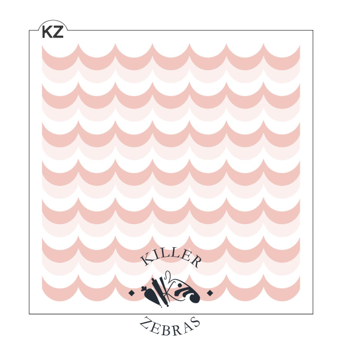 5.5 x 5.5 Stencil The Triple Scallop Stripe Stencil