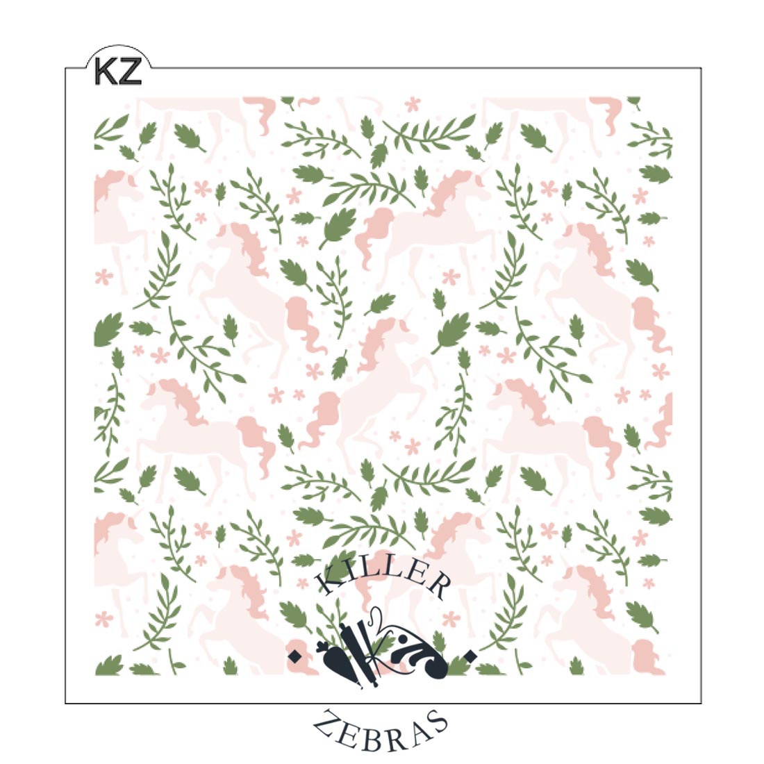 5.5 x 5.5 Stencil Unicorn Meadow 3 Part Stencil