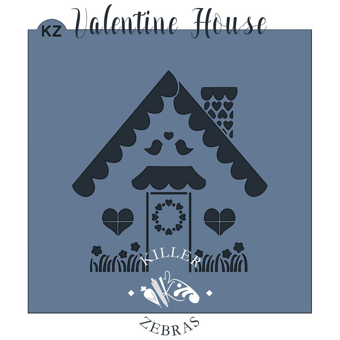 5.5 x 5.5 Stencil Cottage House Stencils Valentine House