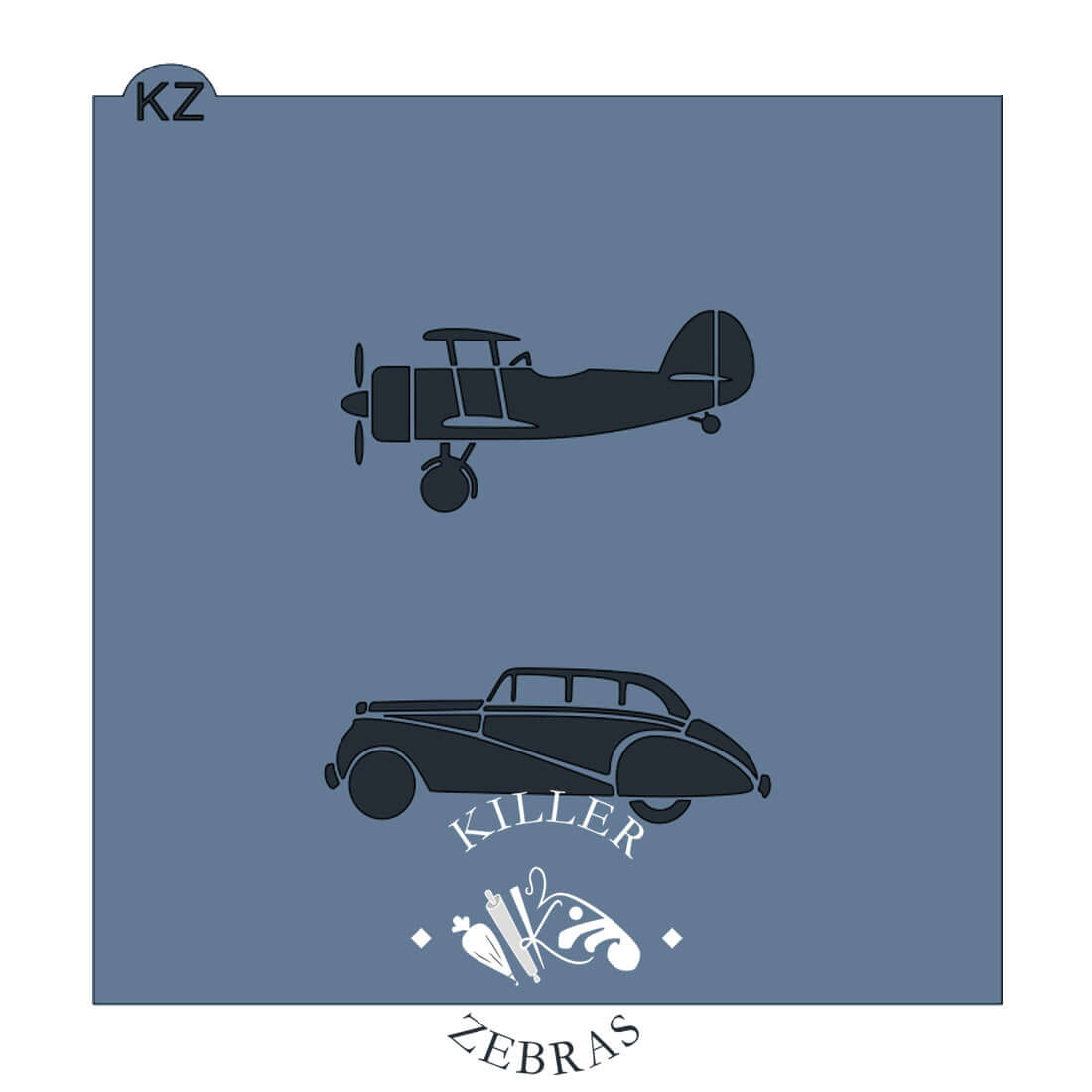 5.5 x 5.5 Stencil Vintage Vehicles Stencil