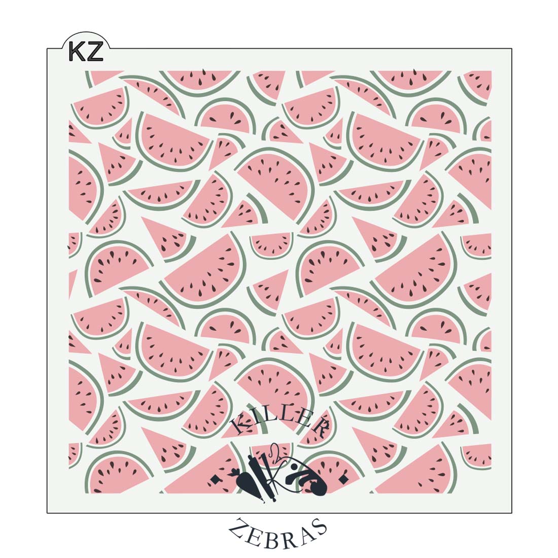 5.5 x 5.5 Stencil Watermelon Slices 3 Part Stencil