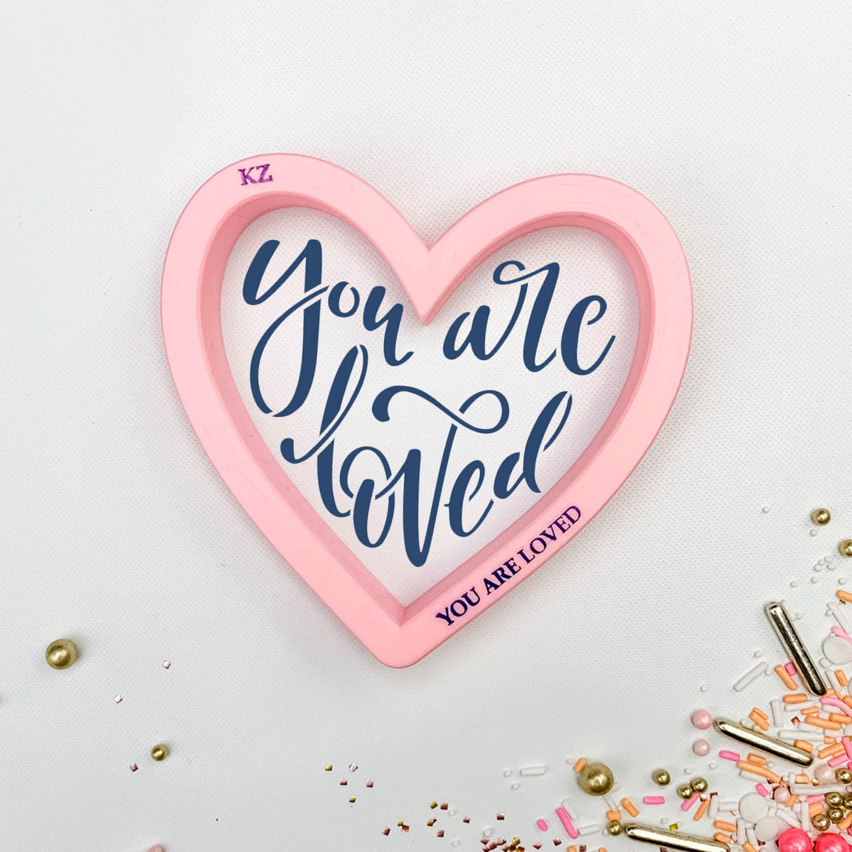 Cookie Cutters You Are Loved Heart Cutter/Stencil
